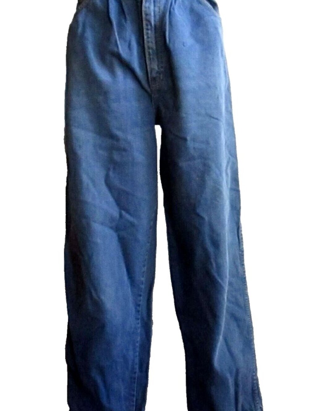 True Vintage Womens Jeans 12 28x30 80s Baggy Hi waist INDIGO Denim Logo